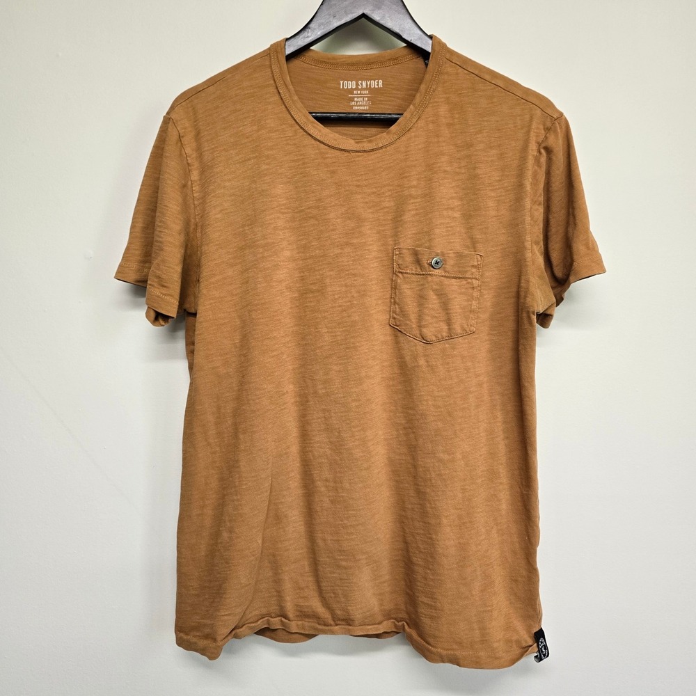 Todd Snyder Pocket T-Shirt Mens M Brown Slub Cotton Short Sleeve Minimalist